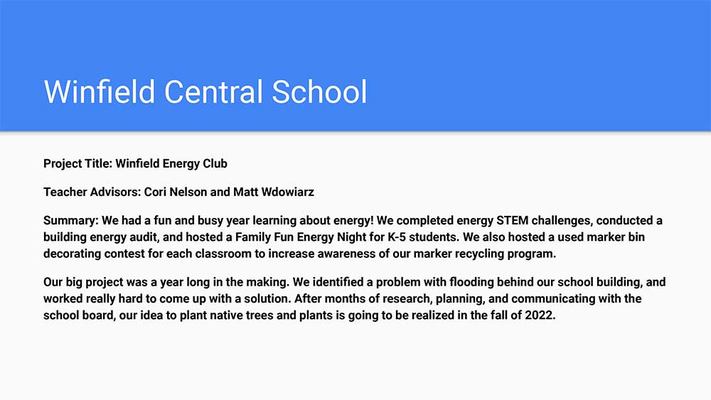 Winfield Central School 2022